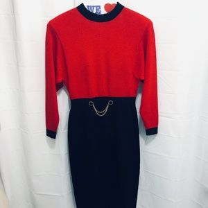 Vintage St John Marie Gray Knit Dress,Sz 8, 1990'S
